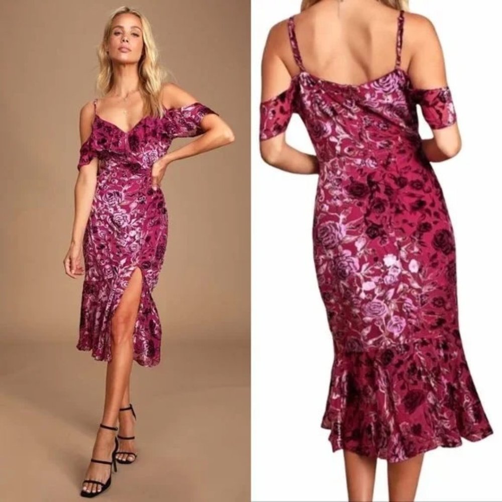 Sexy Magenta Pink Velvet Dress NWT